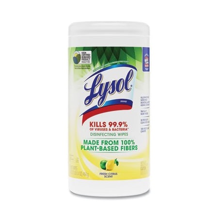 Reckitt Benckiser Disinfecting Wipes II Fresh Citrus, 7 x 7.25, 6PK 49128CT